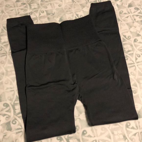 Yelete High Waist Fleece Legging Gray Charcoal - Picture 5 of 6